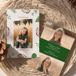 Tarjeta Festiva Navidades De Pino Mistletoe De Mano Rústica 3 Foto