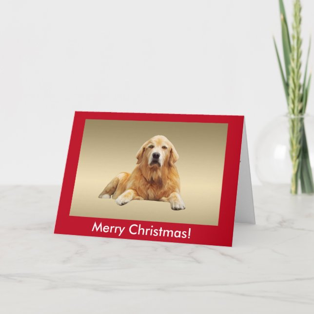 Tarjeta Festiva Navidades de pintura del arte del agua del perro d (Anverso)