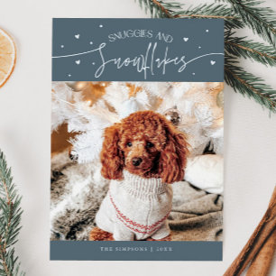 Tarjeta Festiva Navidades de pizarra de fotos de perros con pepita