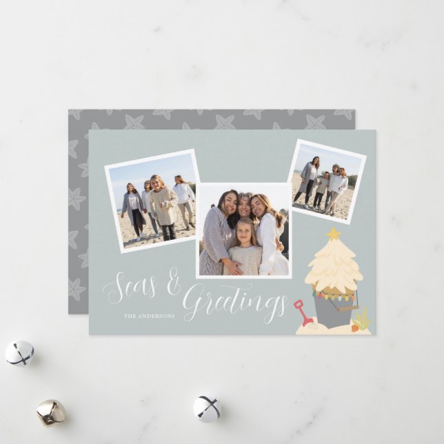 Tarjeta Festiva Navidades de playa (Anverso/Reverso In Situ)