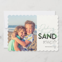 Tarjeta Festiva Navidades De Playa Aqua Dazaneando Por La Arena