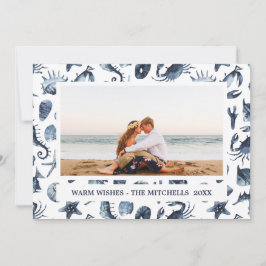 Tarjeta Festiva Navidades de playa Vacaciones Paisaje Náutico Foto