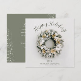 Tarjeta Festiva Navidades de Plaza Wreath Business Gracias