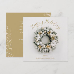 Tarjeta Festiva Navidades de Plaza Wreath Business Gracias