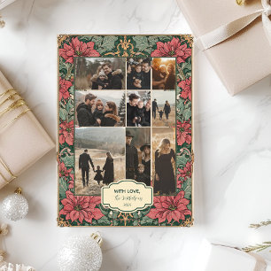 Tarjeta Festiva Navidades de Poinsettia Elegantes