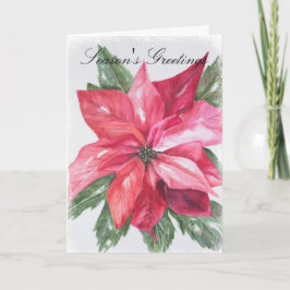 Tarjeta Festiva Navidades de Poinsettia Roja