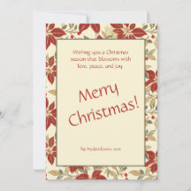 Navidades de Poinsettias de color verde rojo