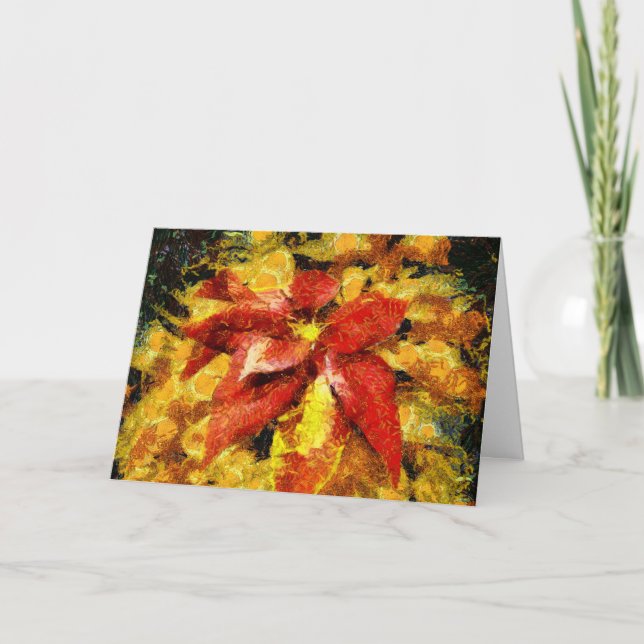 Tarjeta Festiva Navidades de Pointsettia (Anverso)