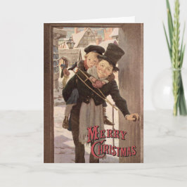 Tarjeta Festiva Navidades de Pollos Vintage por Jessie Willcox Smi