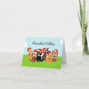Tarjeta Festiva Navidades de Poochie Villas