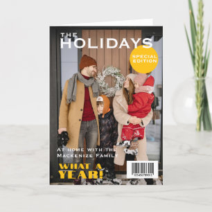 Tarjeta Festiva Navidades de portadas de revista personalizados