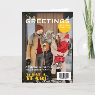 Tarjeta Festiva Navidades de portadas de revista personalizados
