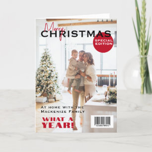 Tarjeta Festiva Navidades de portadas de revista personalizados