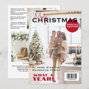 Tarjeta Festiva Navidades de portadas de revista personalizados