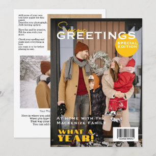 Tarjeta Festiva Navidades de portadas de revista personalizados
