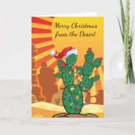 Tarjeta Festiva Navidades de Pricky Pear Cactus