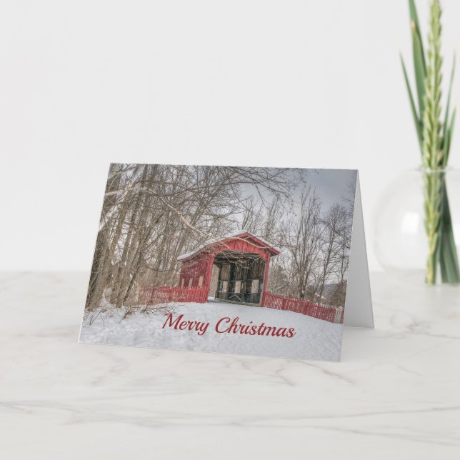 Tarjeta Festiva Navidades de Puente Cubiertos (Anverso)