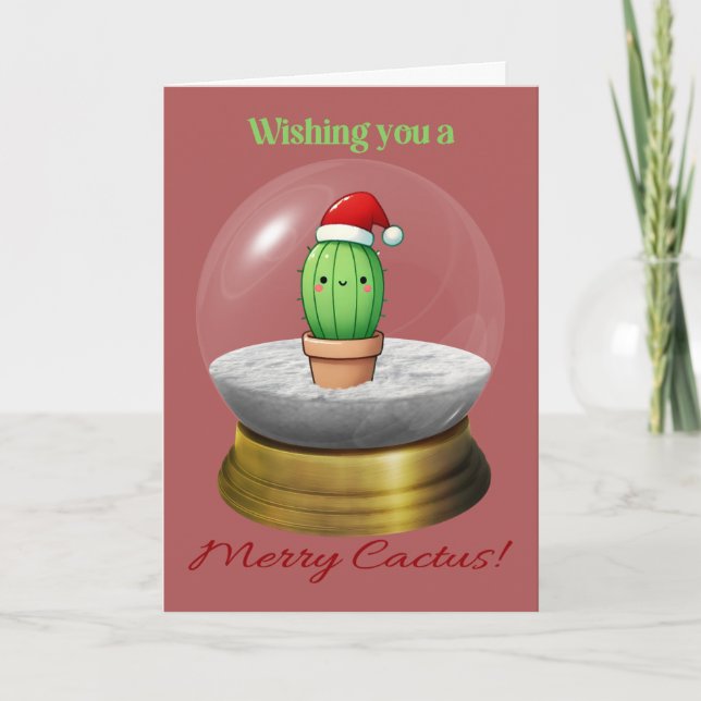 Tarjeta Festiva Navidades de Pun Cactus (Anverso)