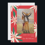 Tarjeta Festiva Navidades de punción de época fotográfica vertical<br><div class="desc">Personalizar con su saludo o mensaje para la temporada de vacaciones. Marco original de Becky Nimoy. Añadir una foto en la parte posterior o un mensaje. El patrón se puede quitar si se desea</div>
