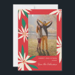 Tarjeta Festiva Navidades de punción de época fotográfica vertical<br><div class="desc">Personalizar con su saludo o mensaje para la temporada de vacaciones. Marco original de Becky Nimoy. Añadir una foto en la parte posterior o un mensaje. El patrón se puede quitar si se desea</div>