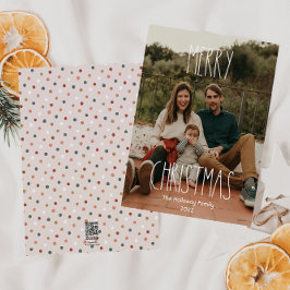 Tarjeta Festiva Navidades de Punto de Polka Boho Classic Full Phot