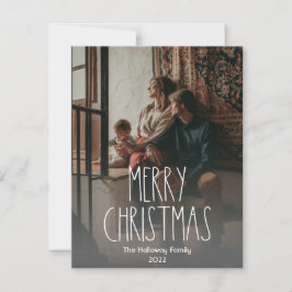 Tarjeta Festiva Navidades de Punto de Polka Boho oscuro - Foto ver