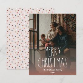 Tarjeta Festiva Navidades de Punto de Polka Boho Rojo Completa Fot