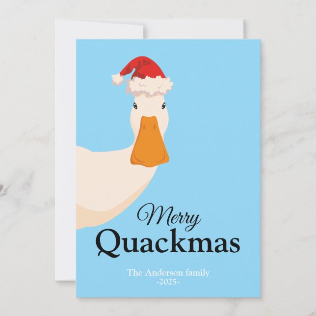 Tarjeta Festiva Navidades de Quackmas de la Feliz (Anverso)
