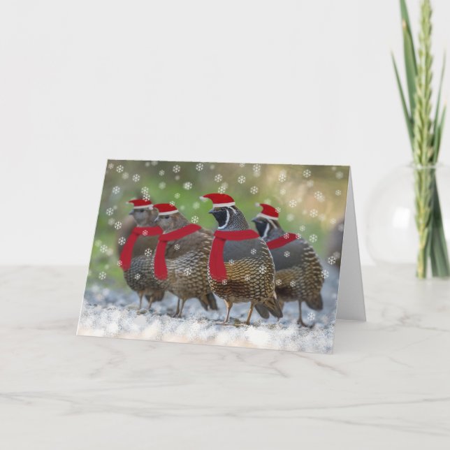 Tarjeta Festiva Navidades de Quail (Anverso)