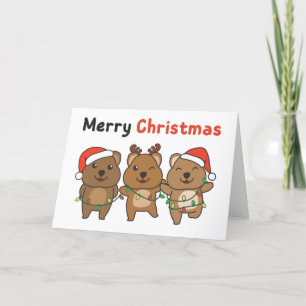 Tarjeta Festiva Navidades de Quokka celebran fiesta navideña en Qu