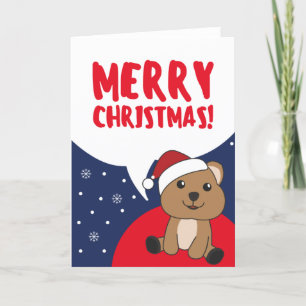 Tarjeta Festiva Navidades de Quokka Nievan animales de invierno Fi