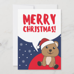 Tarjeta Festiva Navidades de Quokka Nievan animales de invierno Fi
