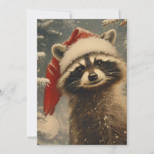 Tarjeta Festiva Navidades de Raccoon