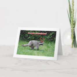 Tarjeta Festiva Navidades de Raccoon