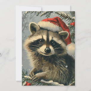 Tarjeta Festiva Navidades de Raccoon