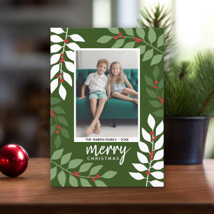 Tarjeta Festiva navidades de ramas de eucalipto de bayas modernas