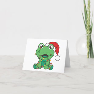 Tarjeta Festiva Navidades de rana Animales de Invierno Ranas Vacun