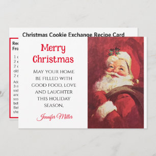Tarjeta Festiva Navidades de recetas de Chocolate Chip Cookie Exch