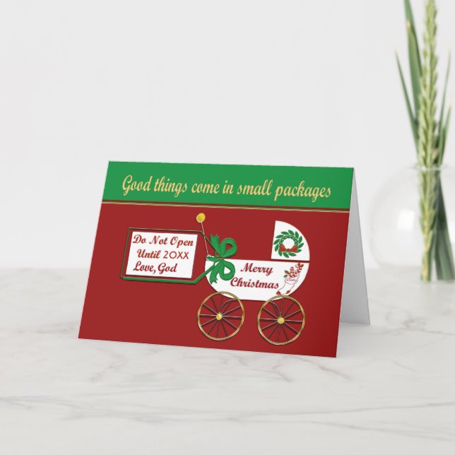 Tarjeta Festiva Navidades de recién nacido carta Amor Dios (Anverso)