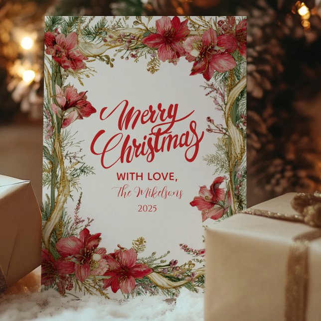 Tarjeta Festiva Navidades de Red Amaryllis (Subido por el creador)