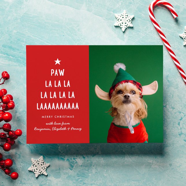 Tarjeta Festiva Navidades de Red Paw La La Mascota (Subido por el creador)