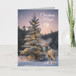 Tarjeta Festiva Navidades de reno mágico