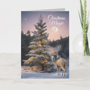Tarjeta Festiva Navidades de reno mágico