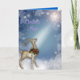 Tarjeta Festiva Navidades de reno mágico