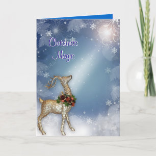 Tarjeta Festiva Navidades de reno mágico