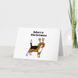 Tarjeta Festiva Navidades de renos Beagle