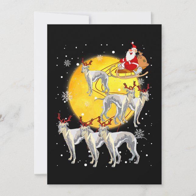 Tarjeta Festiva Navidades de renos de marionetas divertidos Santa  (Anverso)