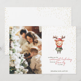 Tarjeta Festiva Navidades de renos de Woodland