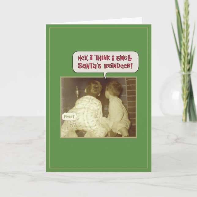 Tarjeta Festiva Navidades de renos divertidos (Anverso)