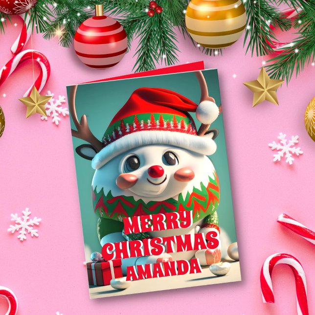 Tarjeta Festiva Navidades de renos foto de niños personalizados (Subido por el creador)